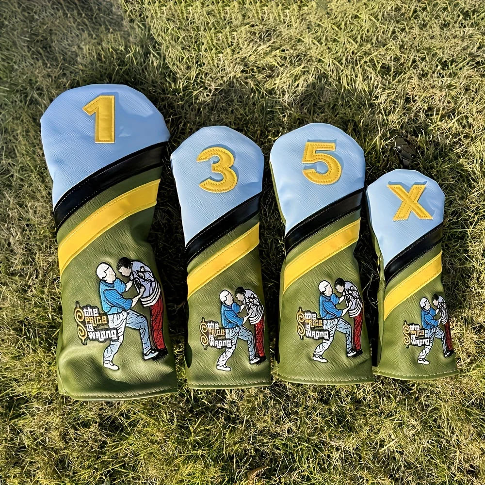 1pc/4pcs Funny Design Golf Club Head Cover, Golf Accessories