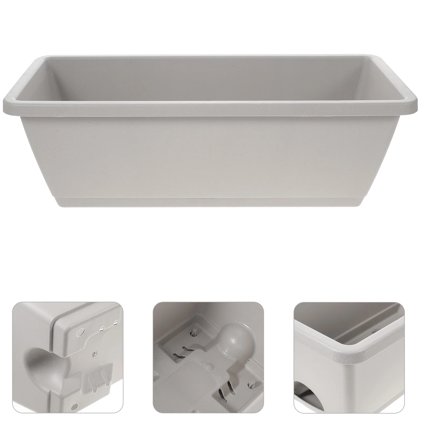 

Artificial Household Window Frame Pot Plants Windowsill Flower Box Light Grey Flowerpot