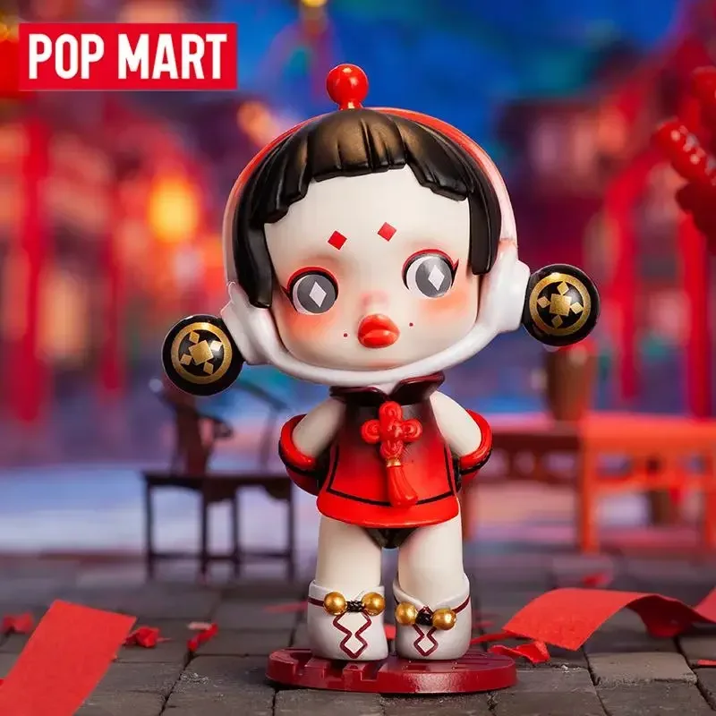

POP MART Новый год тигра, серия слепая коробка, сумка для догадок, украшение для рабочего стола, милая модель, подарок для девочек, игрушки в стиле аниме