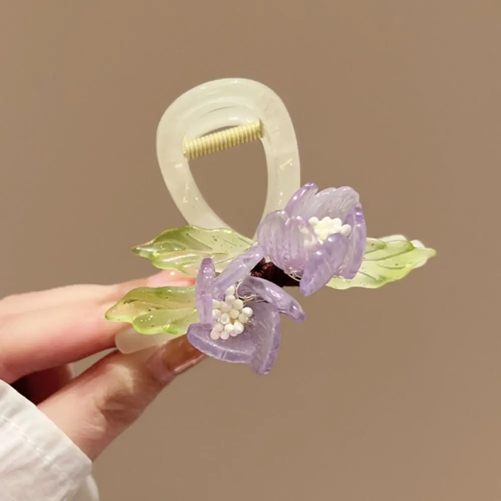 

Flower Hanfu Hair Crab Clip Ponytail Holder Hair Catches Chinese Style Hair Catches Hair Accessories Acrylic Ancient Hair Claw