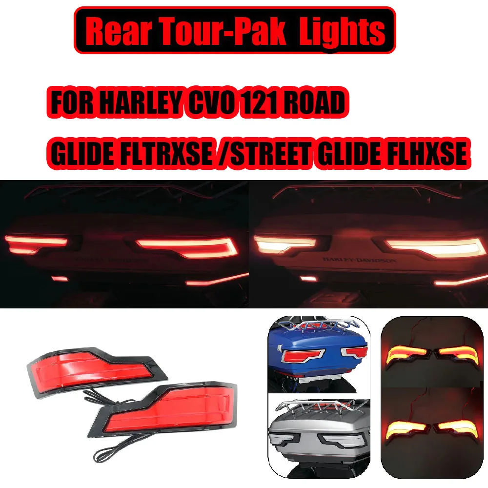 

For Harley CVO 121 Road Glide FLTRXSE / Street Glide FLHXSE 2023 2024 Moto Rear Tour-Pak King New Style Tour Pack LED Lights
