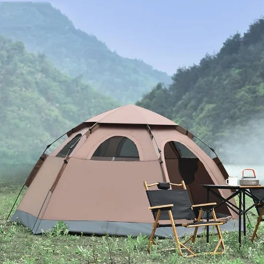 

Tom AutoGood Selling Products No Ground Preparation Two Bedrooms Camping Outdoor Heavy Duty Camping Outdoor Waterproof Tents