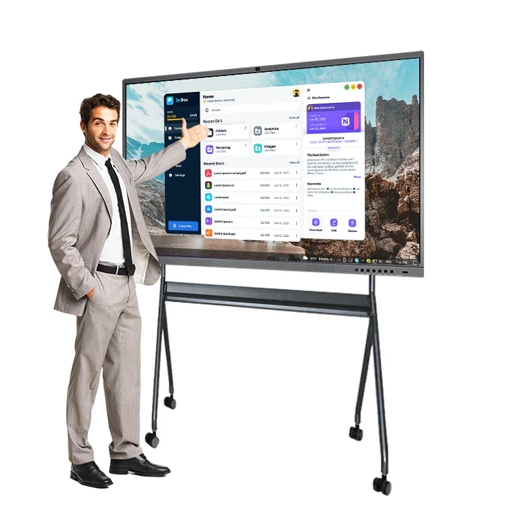 4k 65 75 85 96 110 inch touch screen Multi-language software lcd smart tv android interactive whiteboard