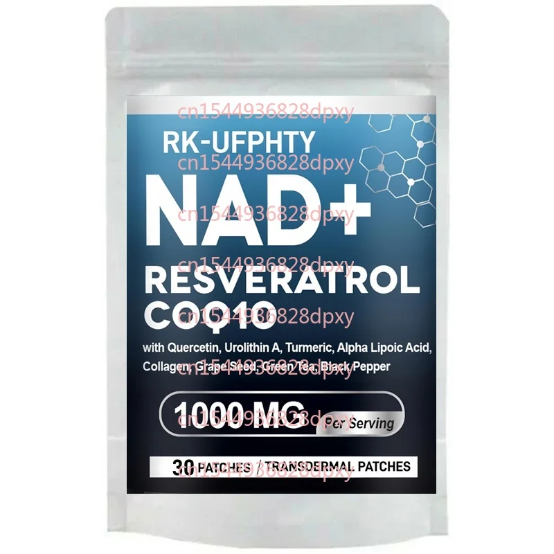 30 Patches Patches Transdermicos Liposomal NAD com Resveratrol, CoQ10, Urolithina A – Suporta Antienvelhecimento, Reparação Celular, Energia