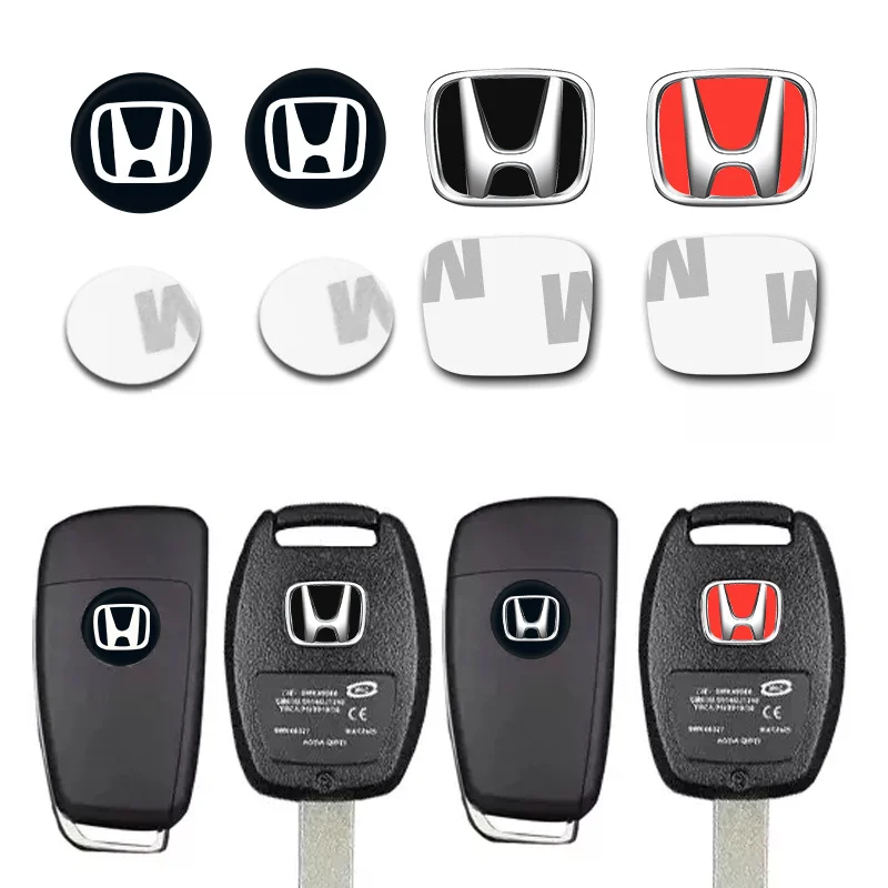 Emblemas de Repuesto para Llaves de Coche de 13 mm, 5/10 Piezas, Pegatinas para Llaves de Coche para Honda Civic, Accord, Fit, CRV, Jazz, Odyssey, Insight, Legend, HRV