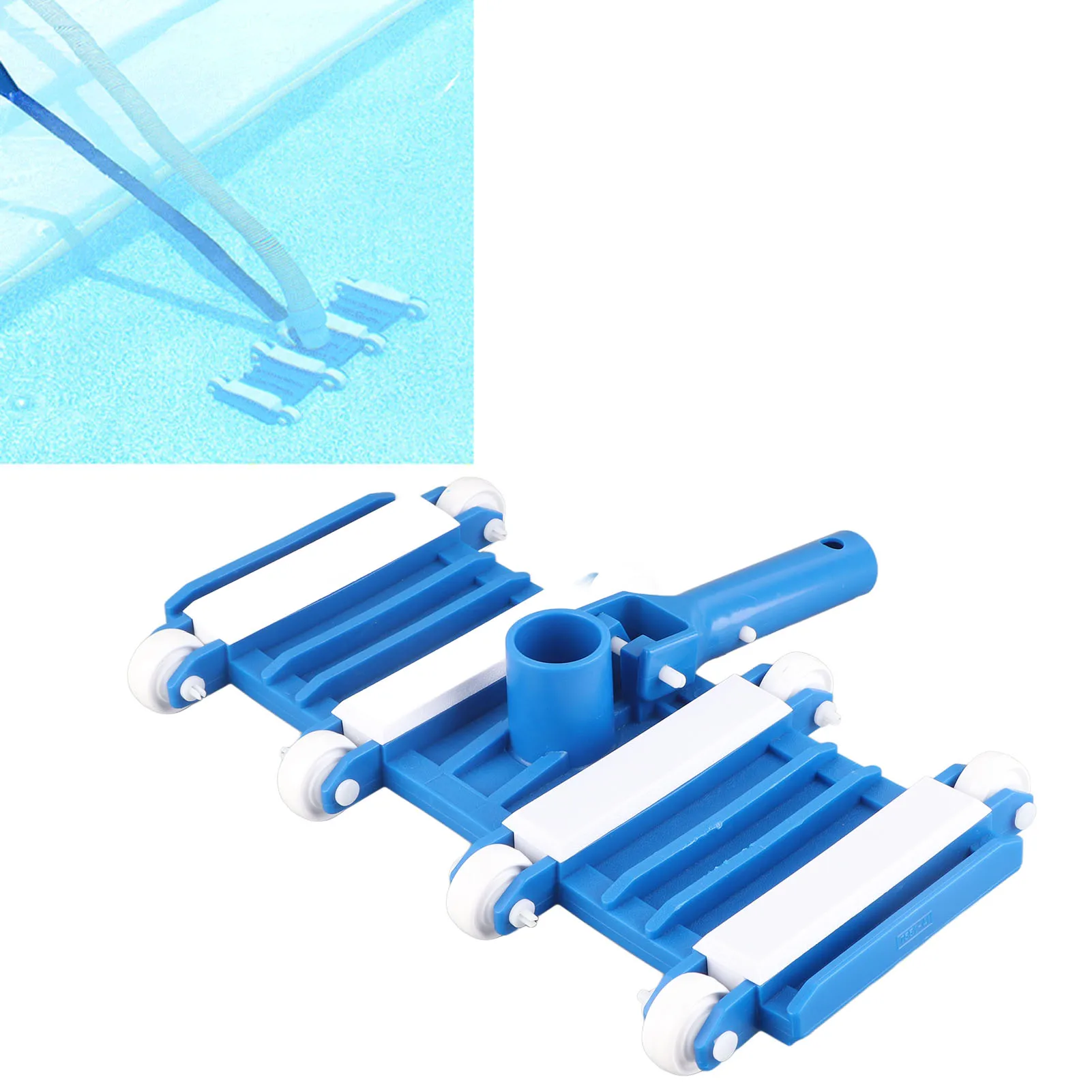Pool Cleaning Machine Swimming Pool Accessories Swimming Pool Vacuum Head with Wheels Removable Adjustable Handle Cleaning Tools