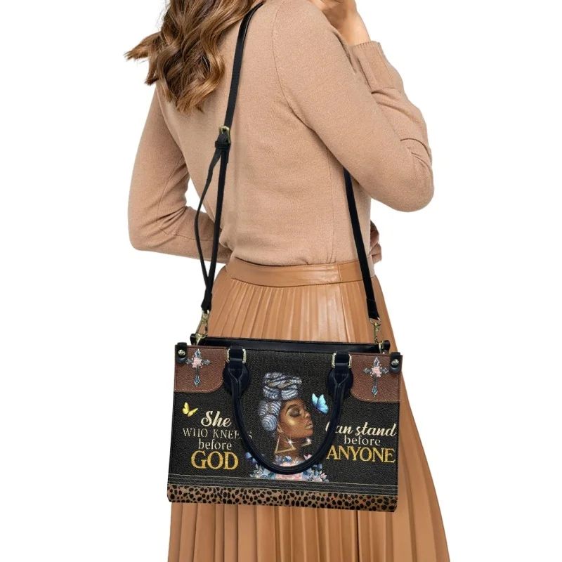 She Who Kneels Before God Can Stand Before Anyone Handbag Design for Female Eastern Star Lady Casual Totes Bolsas Femininas