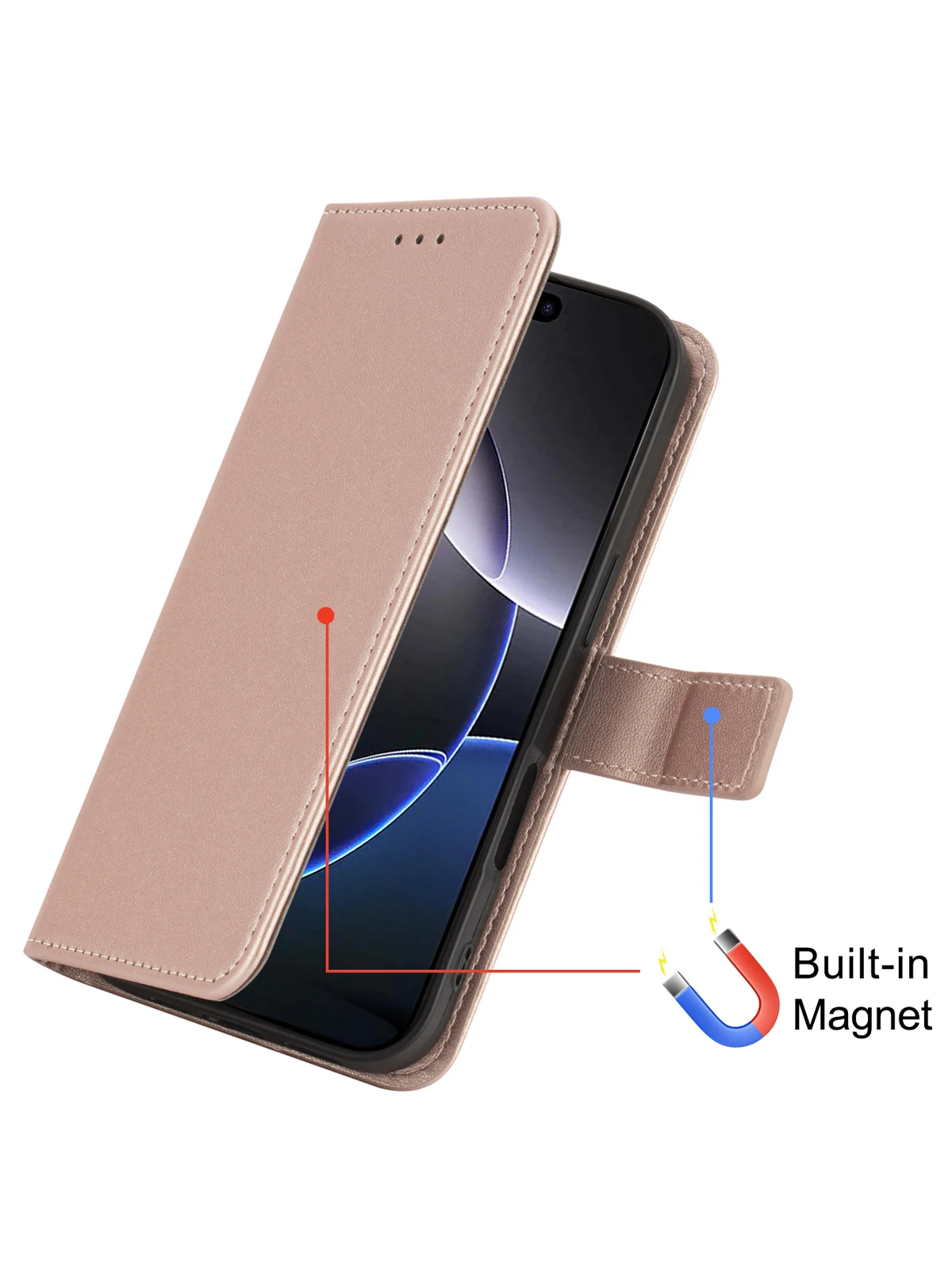 Oder Samsung A56 Serie Schutzhülle Flip Wallet Case mit Kartenfach Kunstleder Handyhülle – Detail 9