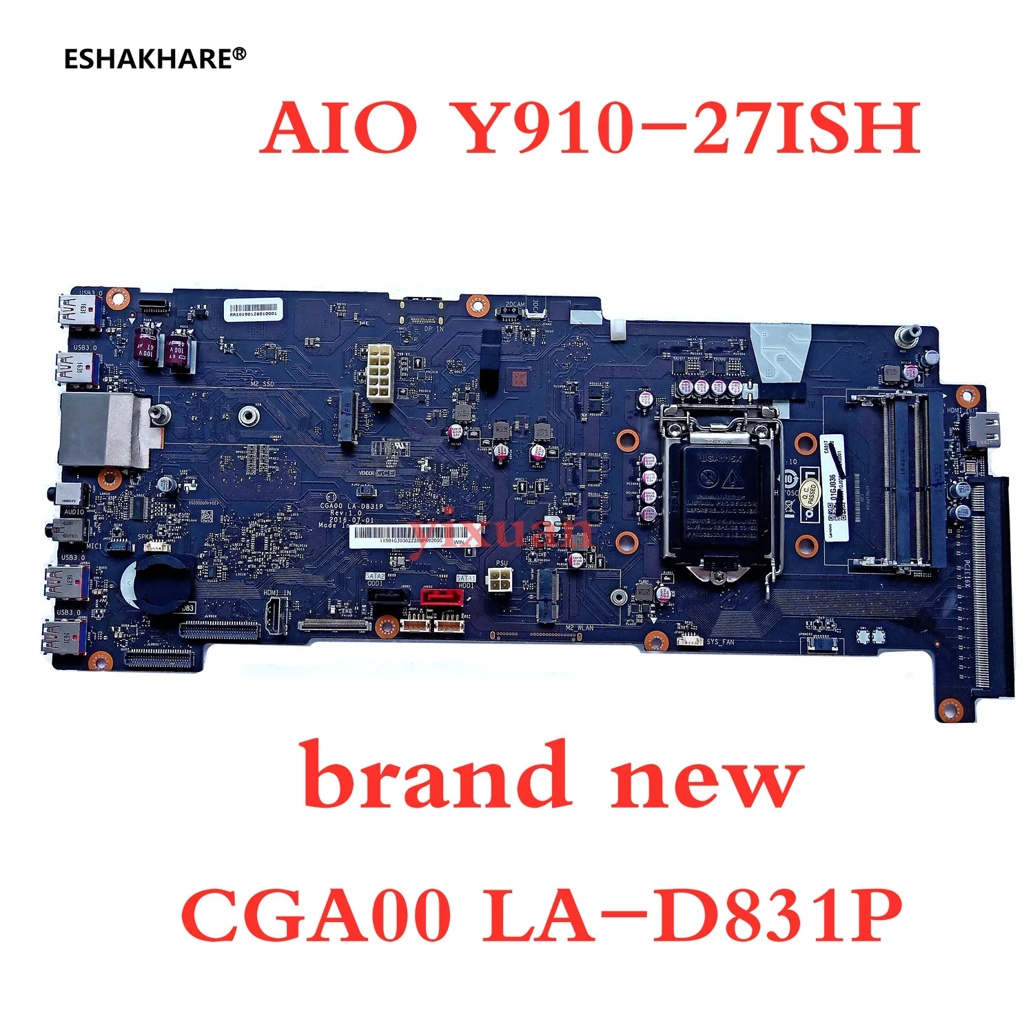 

brand new For lenovo AIO 910-27ish AIO Y910-27ISH all-in-one motherboard 01GJ036 DDR4 CGA00 LA-D831P motherboard 100% test OK