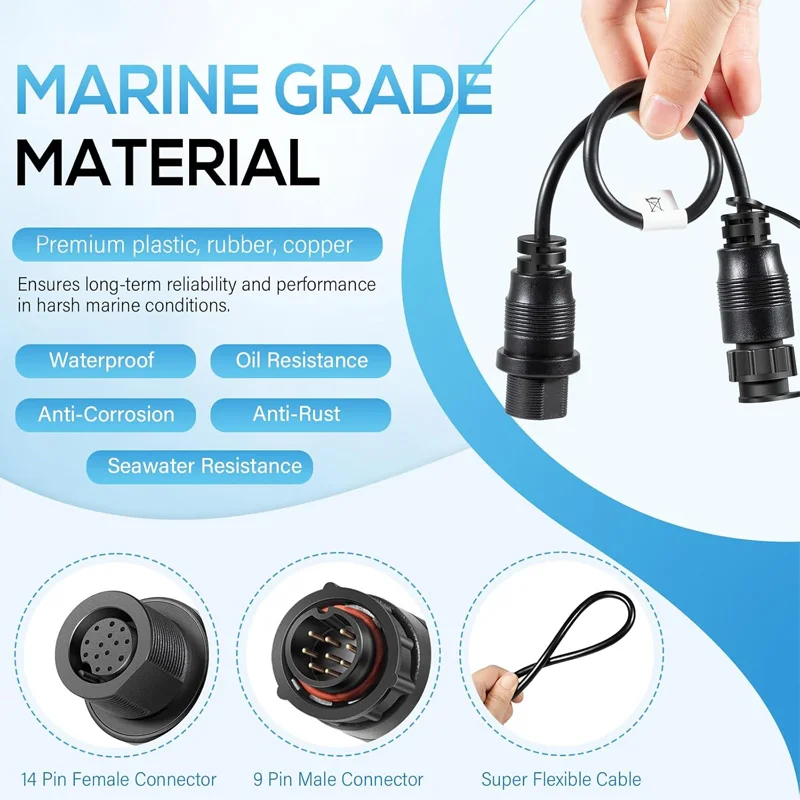 

(Dual Spectrum Chirp) Marine Adapter Cable/MKR-DSC-16 Lowrance 9-PIN Adapter Cable for 2D Sonar only 1852079 DSC