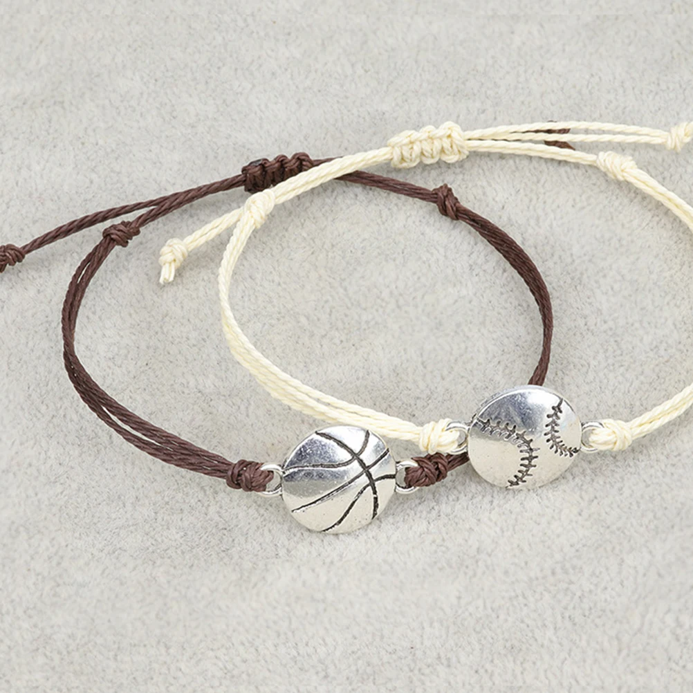 

5pcs Sports Ball Bracelets Adjustable Wear Resist Wrist Bands for Boys Lovers Soccer Party Favors Trendy Jewelry Gifts