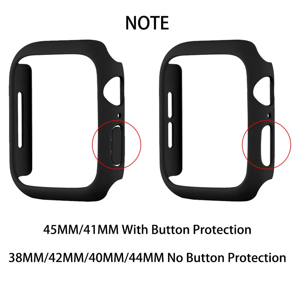 Screen Protector Film+Case for Apple Watch 45MM 41MM 40MM 44MM 42mm 38mm Protective Cover Soft Film for iWatch 9 8 7 6 SE 5 4 3