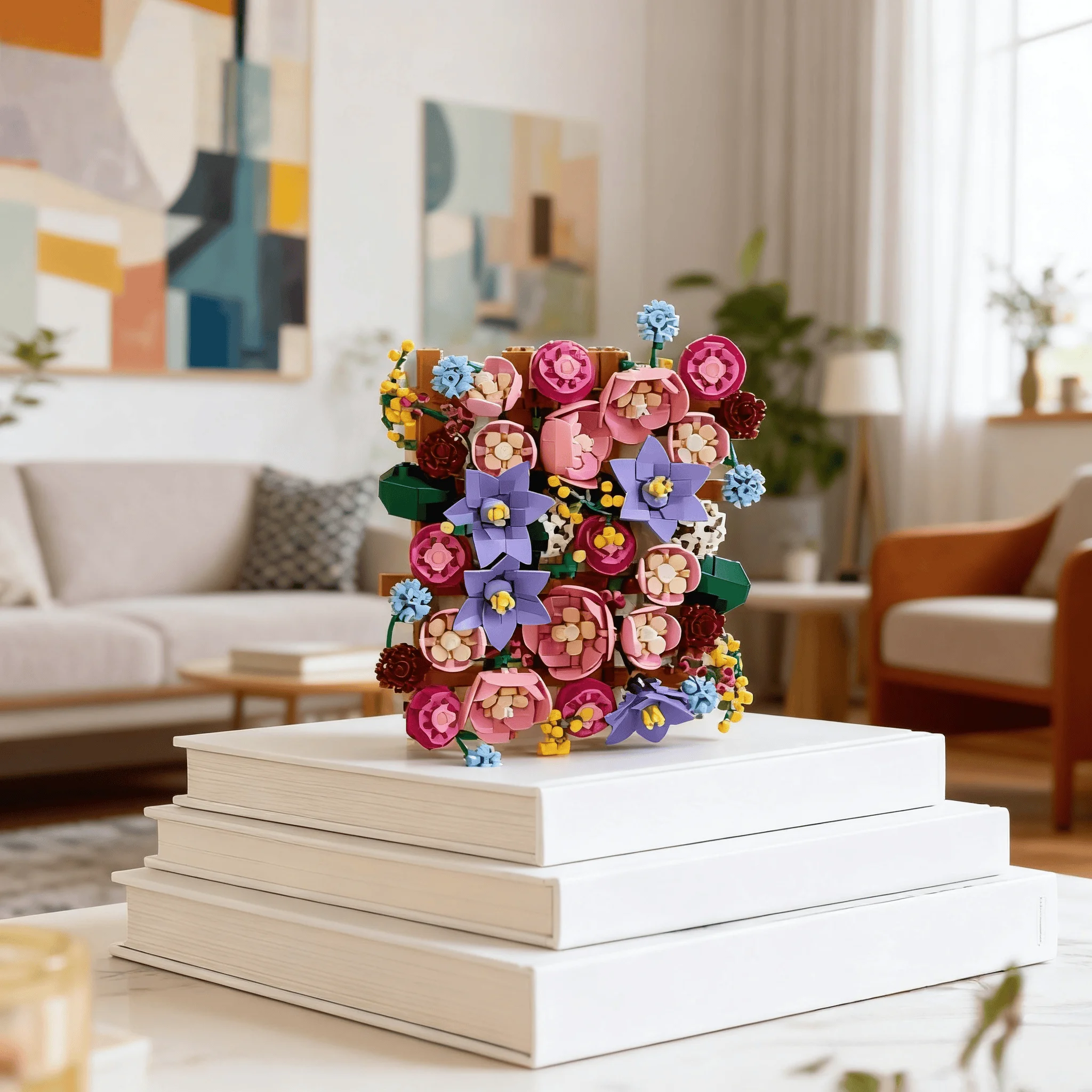 

2026 new forever love plant flower wall set creative romantic building blocks flower bouquet model brick set home decoration chi