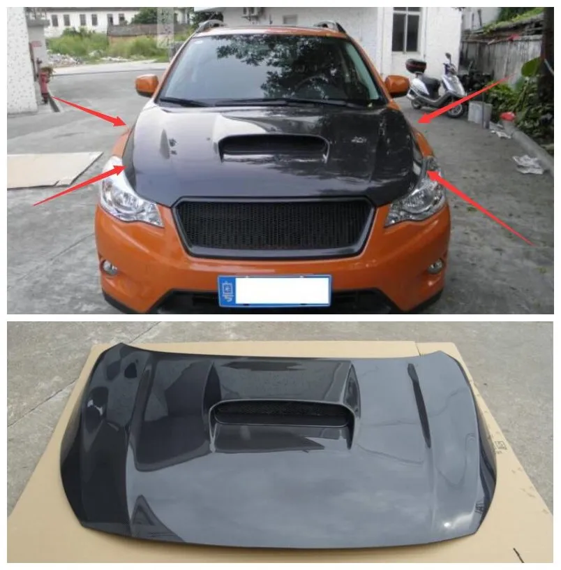 

For Subaru XV 2014 2015 2016 2017 2018 High Quality Carbon Fiber Front Engine Hood Vent Cover