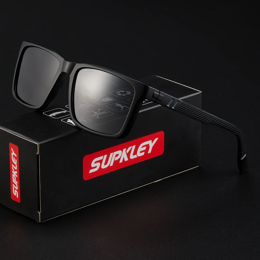 Supkley Design Männer polarisierte Sonnenbrille PC ultraleichte Brille Rahmen Outdoor Männer Frauen klassische Square Drive Radsport Sonnenbrille – Detail 8