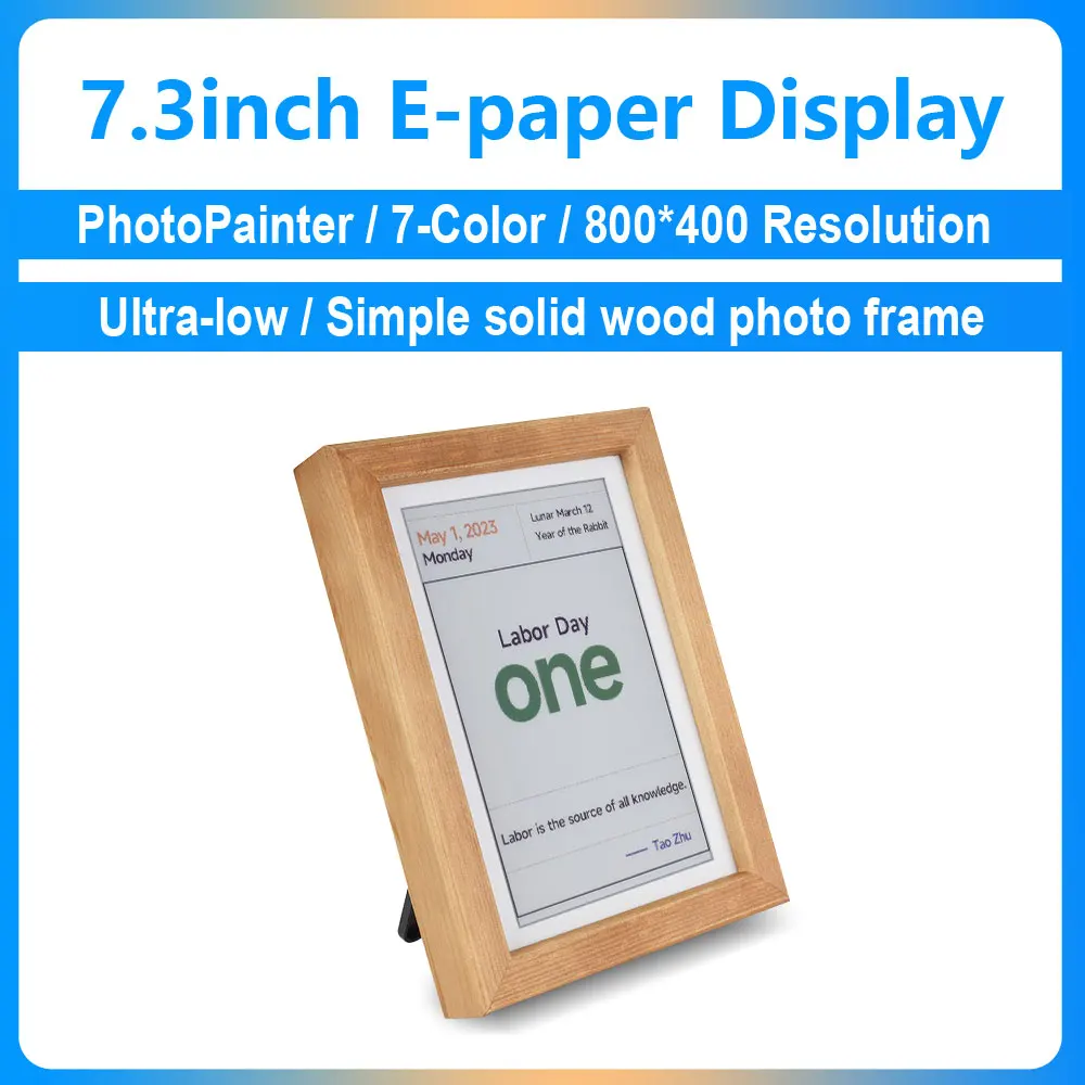 7.3inch electronic photo frame 7-Color E-Paper Display Screen  Digital Programmable 800×480 Raspberry RP2040 Chip