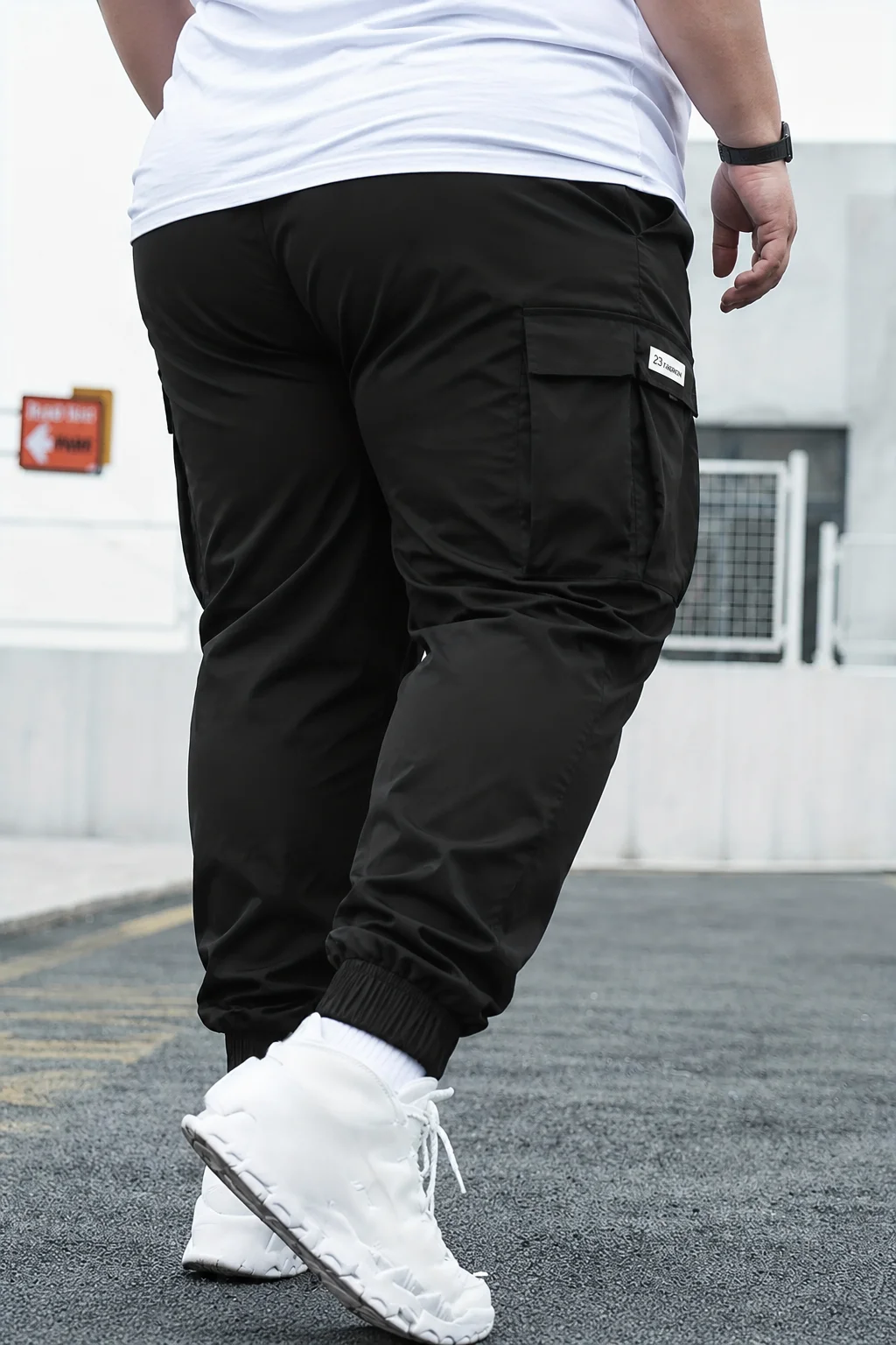 plus Size Men's Solid Color Work Trousers Straight Leg Waist Cord Design for Daily Wear And Outdoor Activities Durable Comfortab view 2