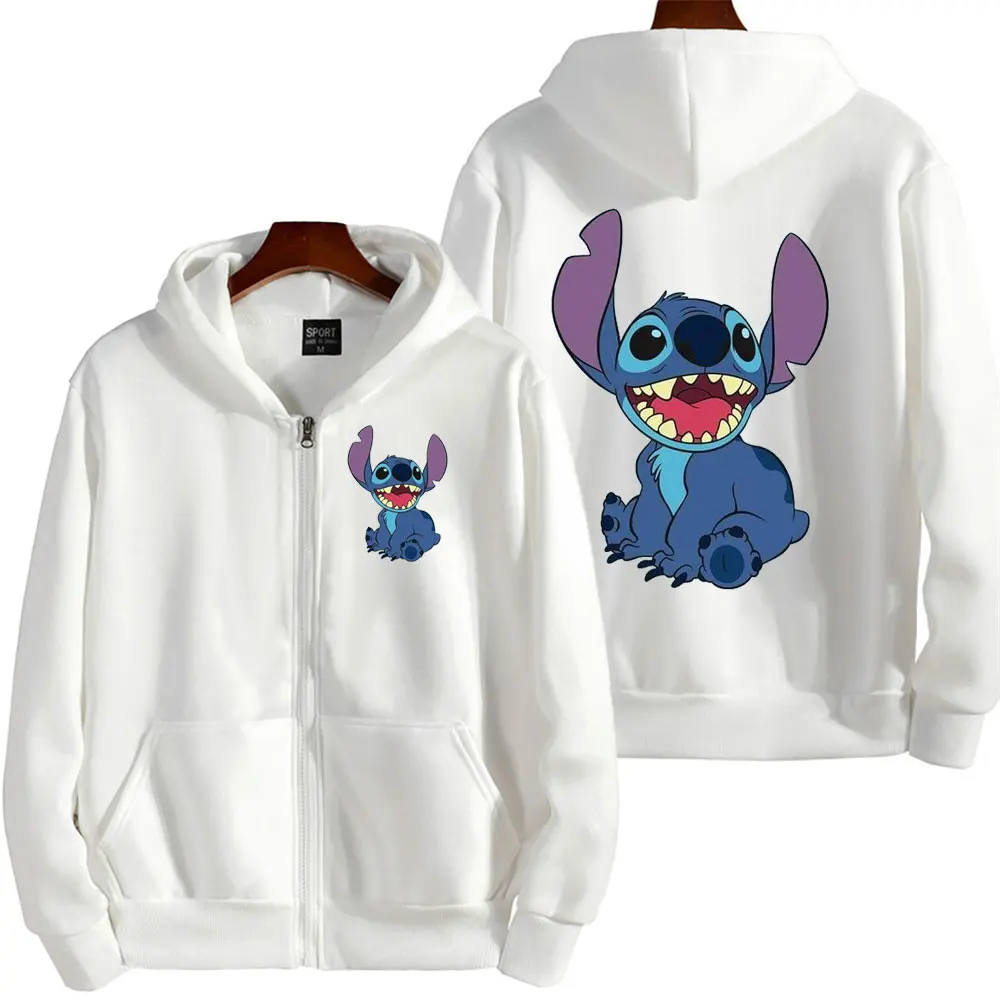 Lilo&Stitch Zipper Hoodie Printed Solid Color Oversized Clothing 2024 New Casual Best selling Hoodie