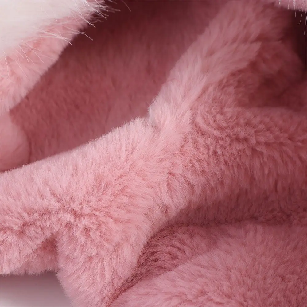 

Trendy Korean Cute Bear Ear Hat Plush Casual Faux Fur Bucket Hat Ear Protection Warm Women Fluffy Hats Winter