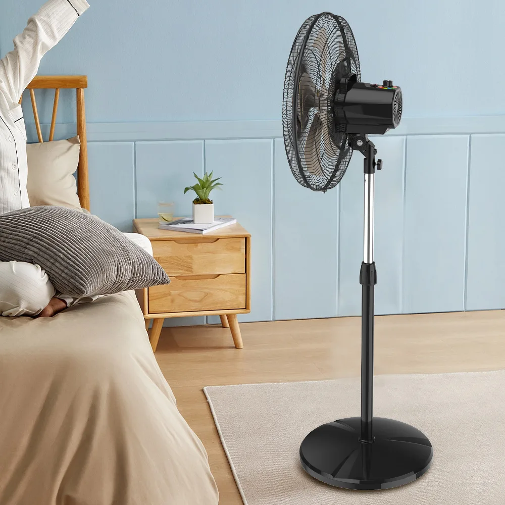 High-Power 18-Inch Household Portable Floor Fan Business Model Mechanical Control Durable Metal Construction Electric Source