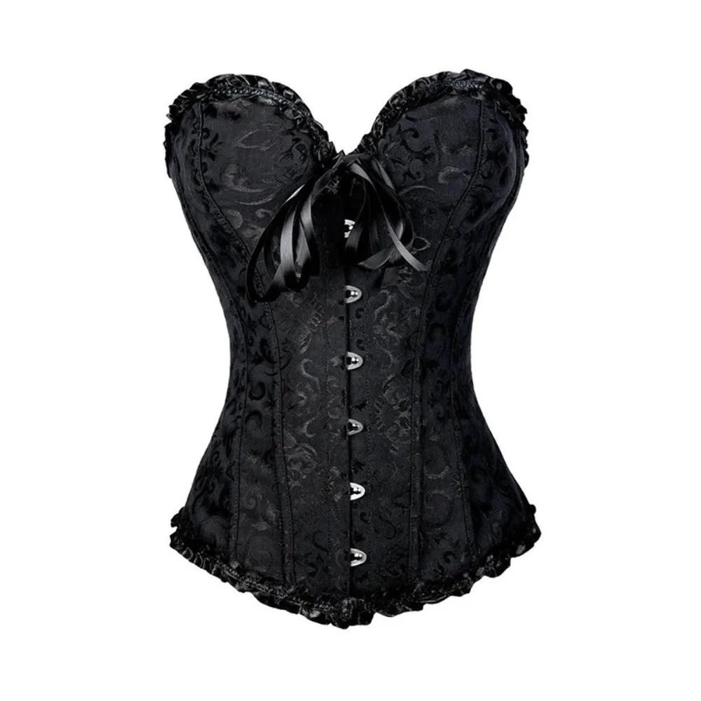 Bustier Lingerie Body Shaper Top Corsets Top Women Lace Up Sexy Floral  Boned Corset Overbust Body Shaper