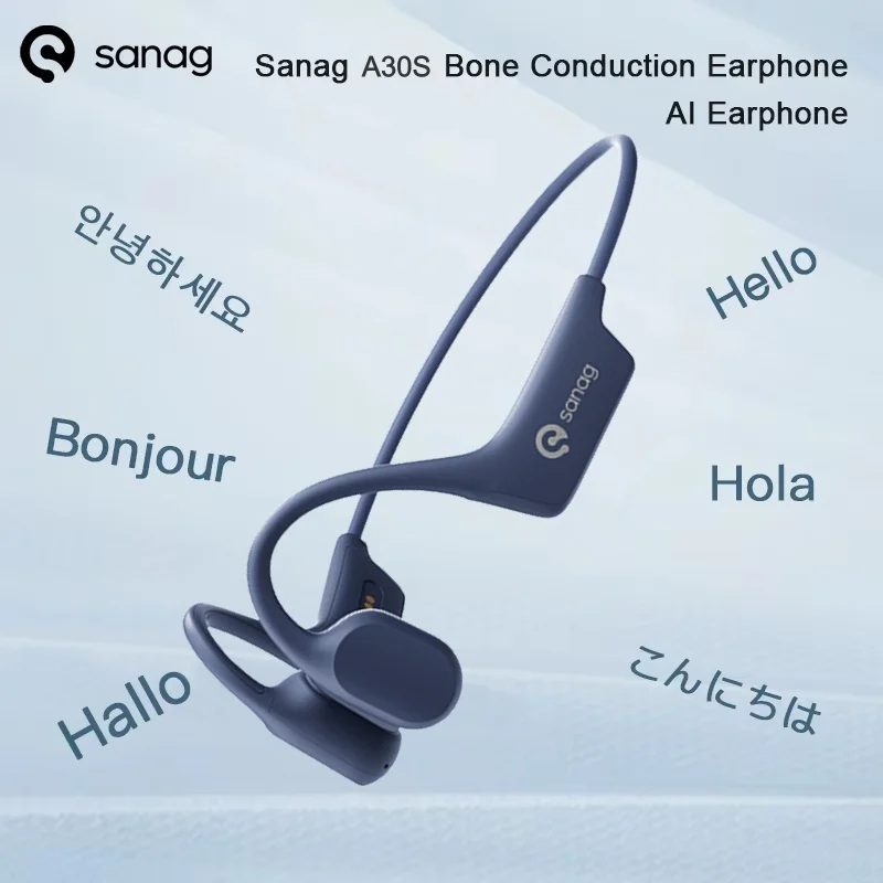 

Наушники Sanag A30S Pro с открытым ухом и технологией Air Conduction, AI-перевод, 360° звук ° Спортивная Bluetooth-гарнитура с защитой от воды IPX7