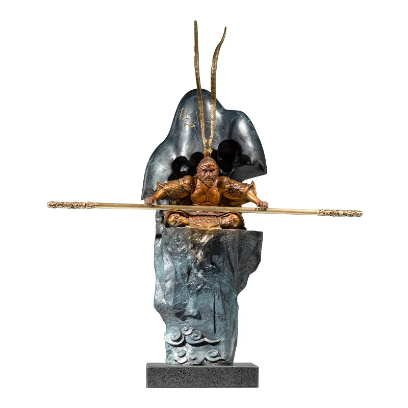 Wukong copper ornament Qitian Great Saint Sun Wukong creative brass ornament study office decoration