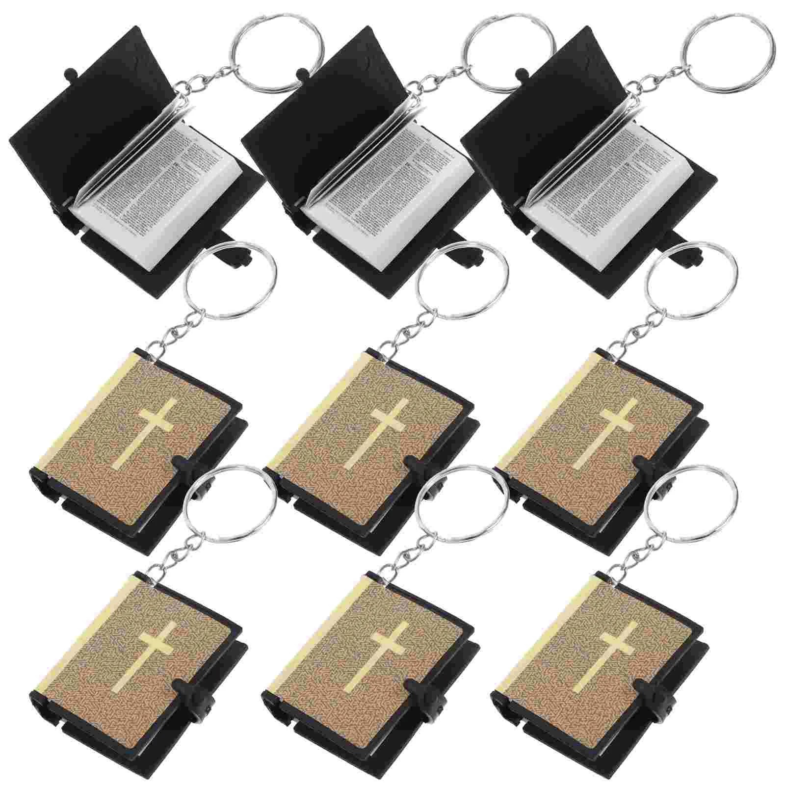 

10 Pcs Bible Keychain Birthday Gift Party Keyrings Religious Mini Pendant Festival Ornament Gifts