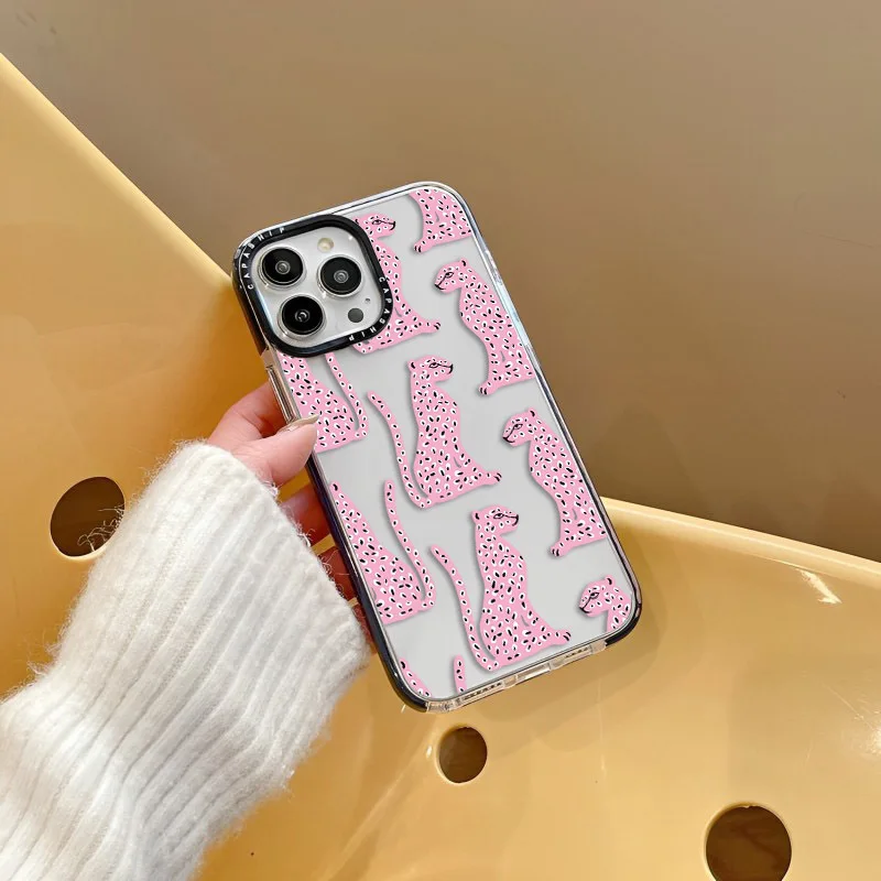 Pink Leopard Money Leopard Zebra Plant Case For iPhone 16 15 14 13 12 11 Pro X XS XR Max 7 8 Plus Soft TPU Shockproof Back Cover