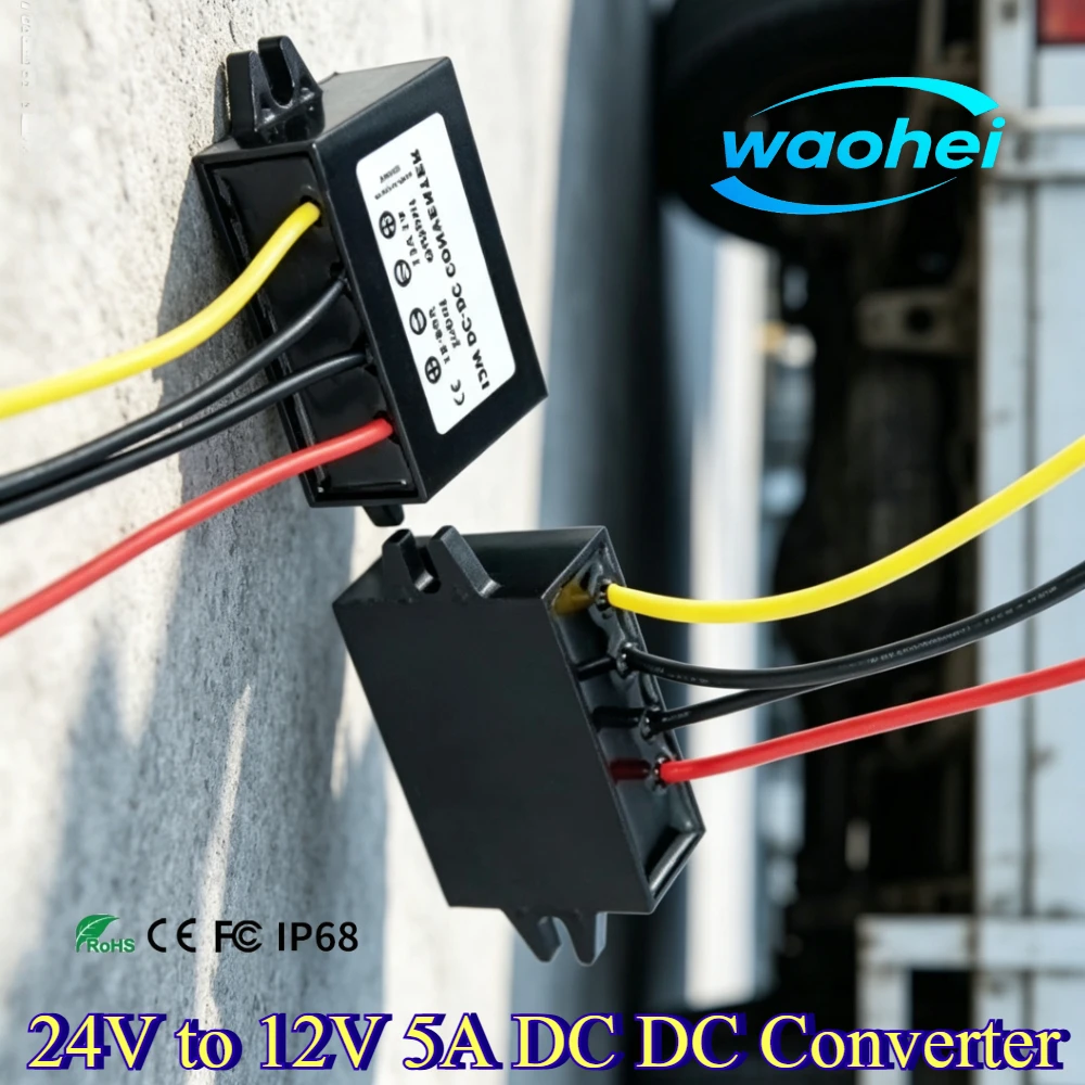 24V to 12V 1.5-5A DC Step Down Converter Voltage 24V 12V 60W Buck Module Power Supply Car Reliable Product Reducer Module ROHS