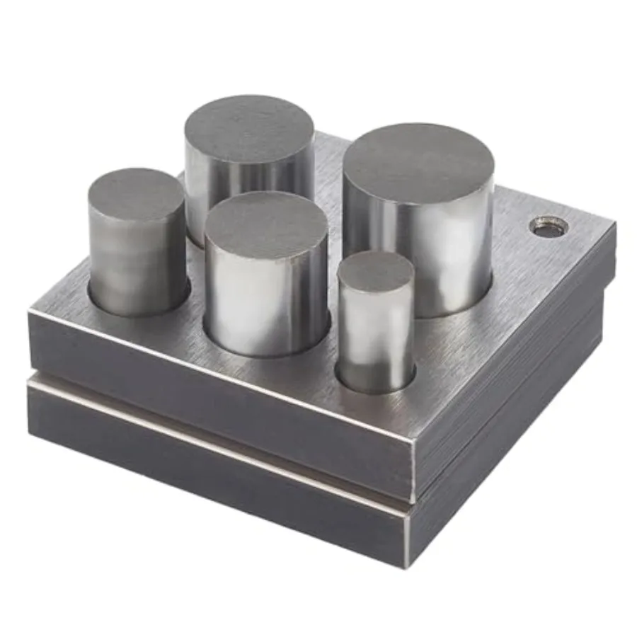 5 Piece Round Disc Cutter with 5 Punch Sizes 1/2 5/8 3/4 7/8 1 for Jewelry Making Metal Forming Charm Cutting Tool in Silver