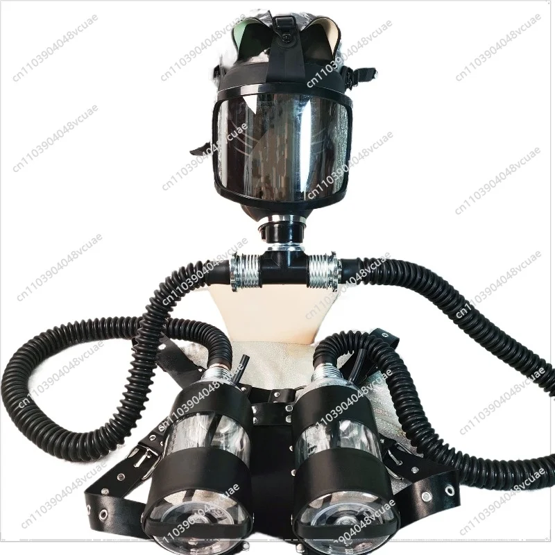 

For Silver-plated Curved Gas Mask Set, Large Field of View Full Mask Cos Cosplay