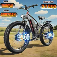 S26 E-Bike 1500W Double Motor 48V20AH Battery Oil brake 7-Speed Electric Bike 26-Inch Fat Tire All Terrain Electric Bicycle