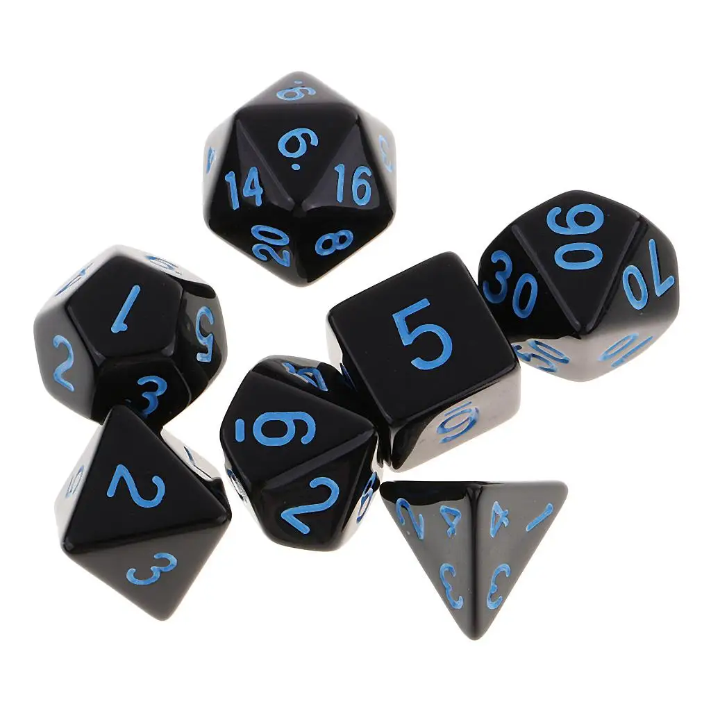 Acrylic Polyhedral Dice 35 Pieces Complete DND RPG 7-die Set for Party Board Games