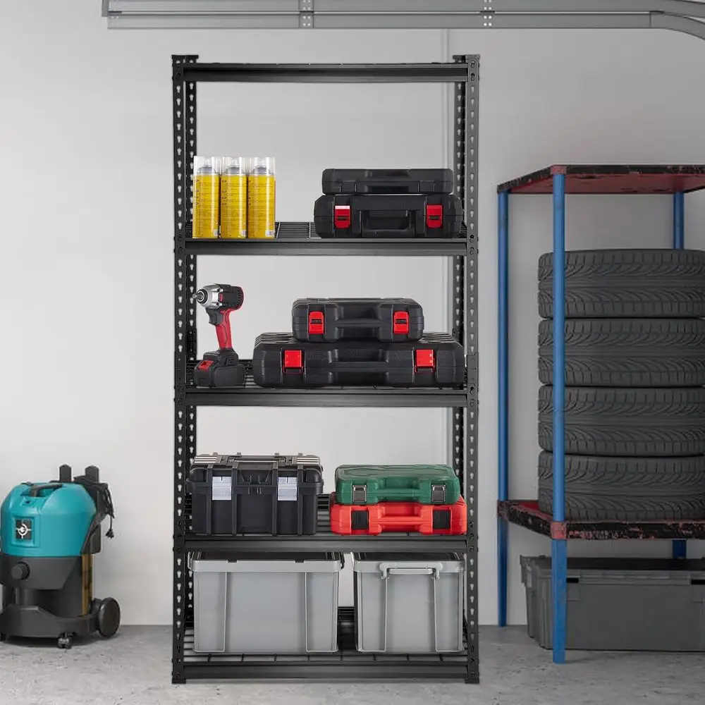 Rak Logam 5 Tingkat yang Kuat dan Dapat Disesuaikan, Kapasitas 2000 lbs, 36L x 16W x 72H untuk Dapur, Ruang Penyimpanan, Ruang Bawah Tanah, dan Lainnya