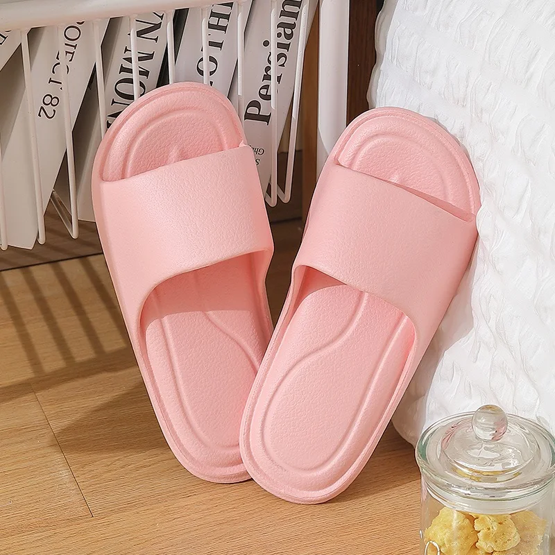 WDZKN 2024 Women Home Shoes Summer Flat Slippers Concise Solid Color Lightweight EVA Bathroom Bedroom Hotel Couple Slippers