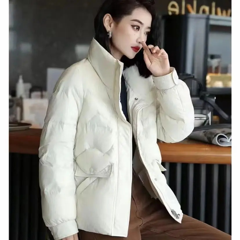 Autumn and Winter 2024 New Small Fragrance Down Cotton-padded Jacket Women's Stand Collar Short Fashion Padded Warm Coat