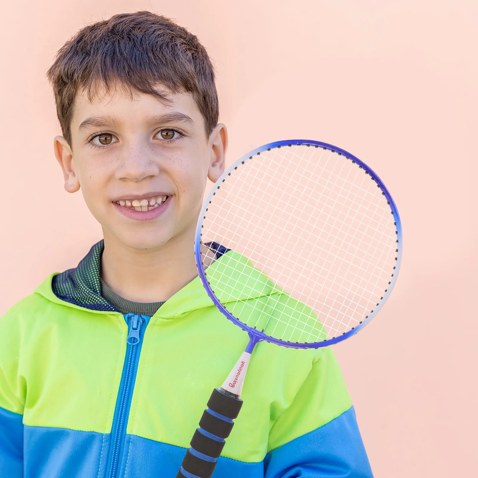 

1Set Youth Badminton Racket Tightened Strings Widened Head Fun Playing Experience Light Frame for Outdoor Activity Use