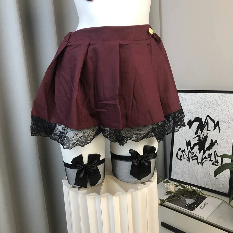 Large size sexy porno lingerie spicy girl tempting bow expose back pleated skirt college style JK cosplay uniform sex suit - view 5