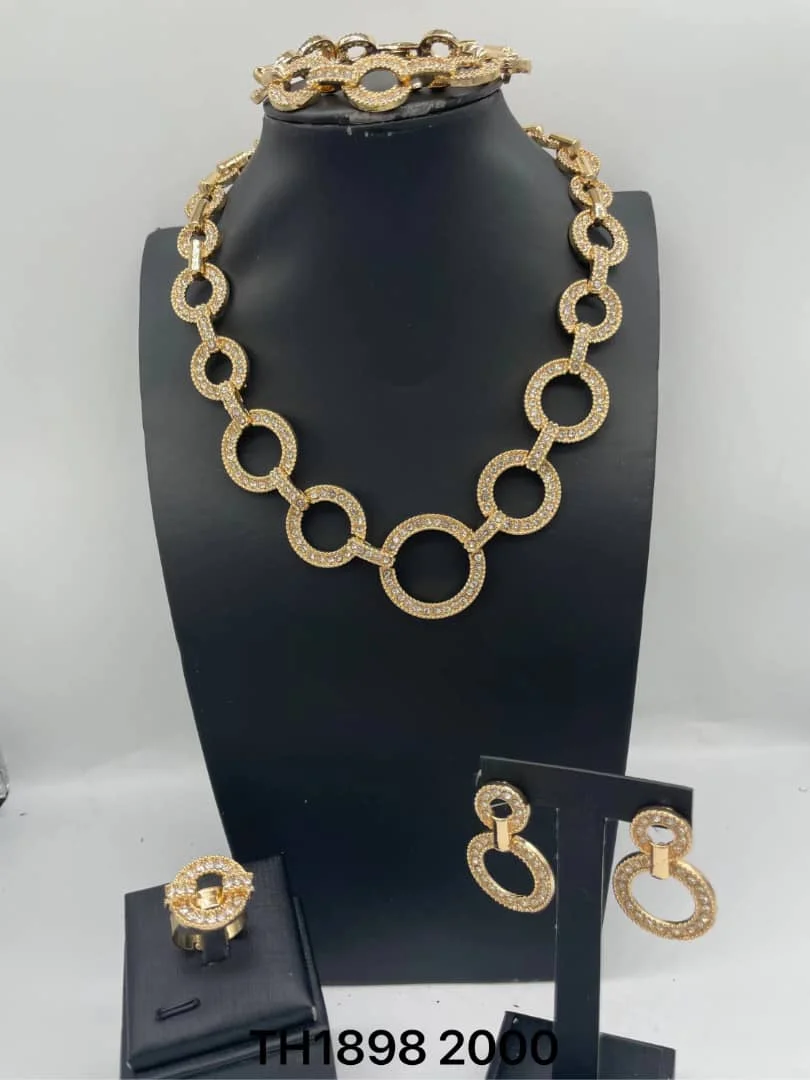 

Ювелирные наборы, африканские бусины, воротник, массивное ожерелье, серьги, браслет, изысканные кольца для женщин, аксессуары для свадебной вечеринки со стразами