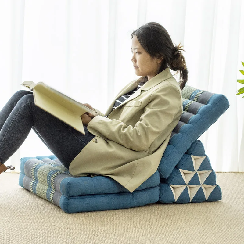 Triangular cushion with core tatami floor South East Asia bay window Thai couch mat Window sill mat