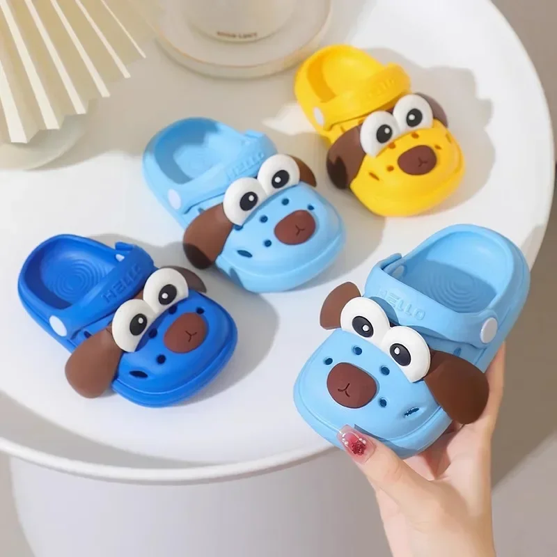 2024，New， Summer Slides Children\'s Cute Cartoon Boy Home Bath Non-Slip Sands Baby Soft Bottom Outdoor Shoes Baby Cute Slides New