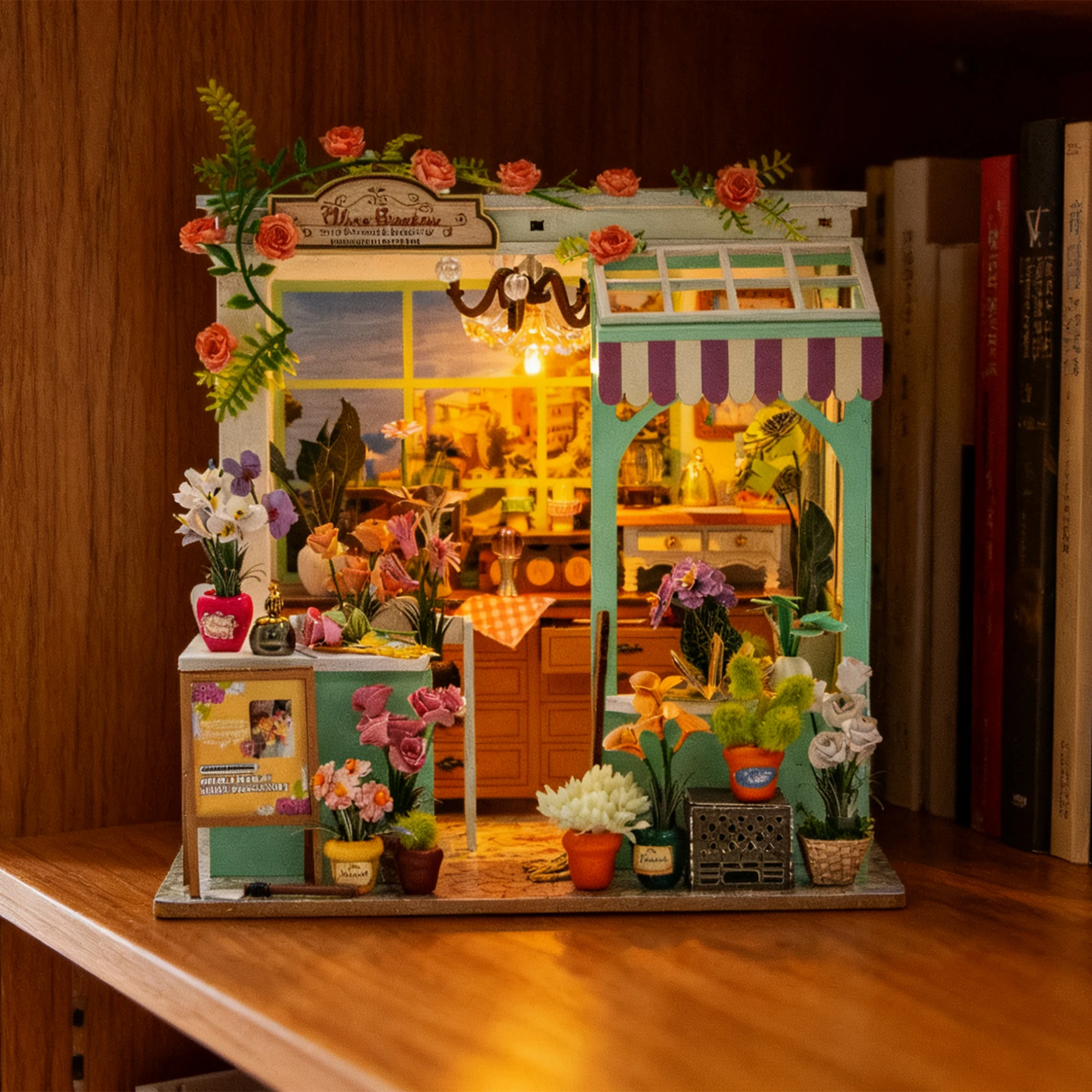 Diy de madeira princesa jardim mini casa kits modelo em miniatura com luzes led casa bonecas com móveis para amigos presentes aniversário