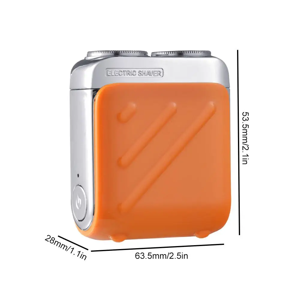 ماكينة حلاقة كهربائية محمولة دوارة برأس مزدوج للرجال ماكينة حلاقة صغيرة للسفر من النوع C شحن شفرات جيب مقاومة للماء #6