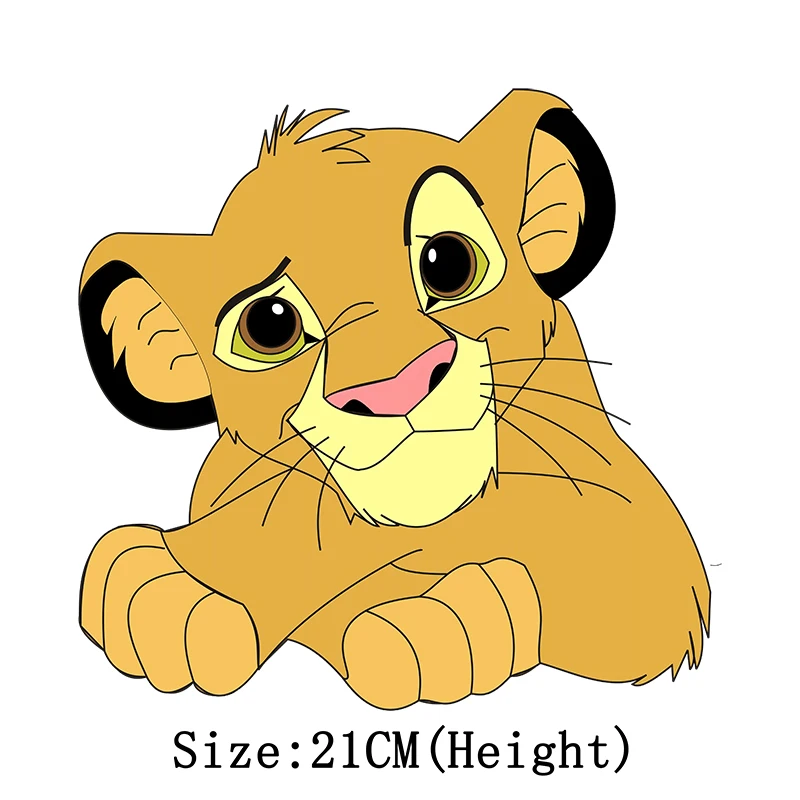 The Lion King Simba Iron on Patches for Clothing DIY Washable Heat Transfer Kid T-shirt Jacket Thermal Sticker on Clothes Decor