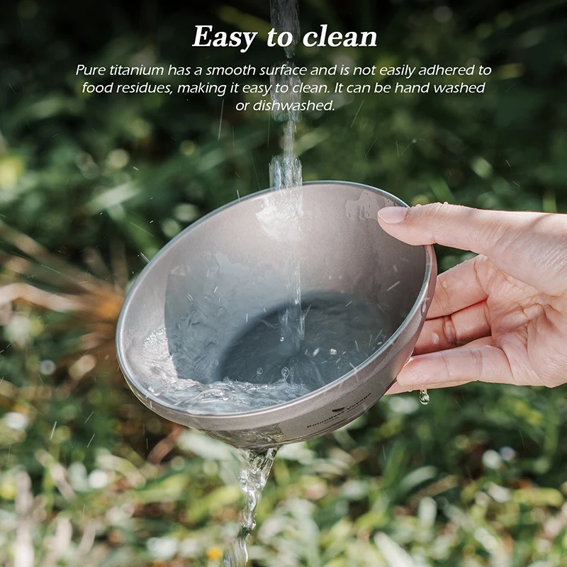 

Boundless Voyage Double Wall Titanium Bowl 300ml, Ultralight Cutlery, Outdoor Picnic Camping Tableware,Flat Bottomed Bowl