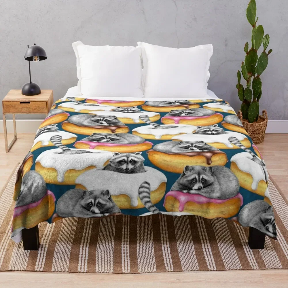 Food Fantasy of a Trash Panda Throw Blanket Multi-Purpose Sleeping Bag Blankets