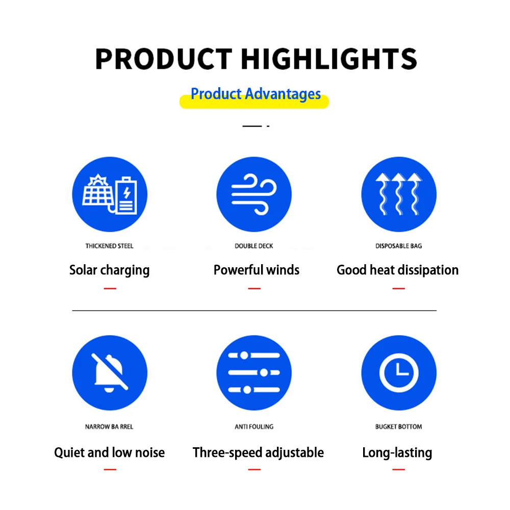 Remote/Key Control 16 - Inch Solar Fan with Solar Panels 5V Bulb Output Nightlight 12H Runtime USB & Nightlight Room Camping