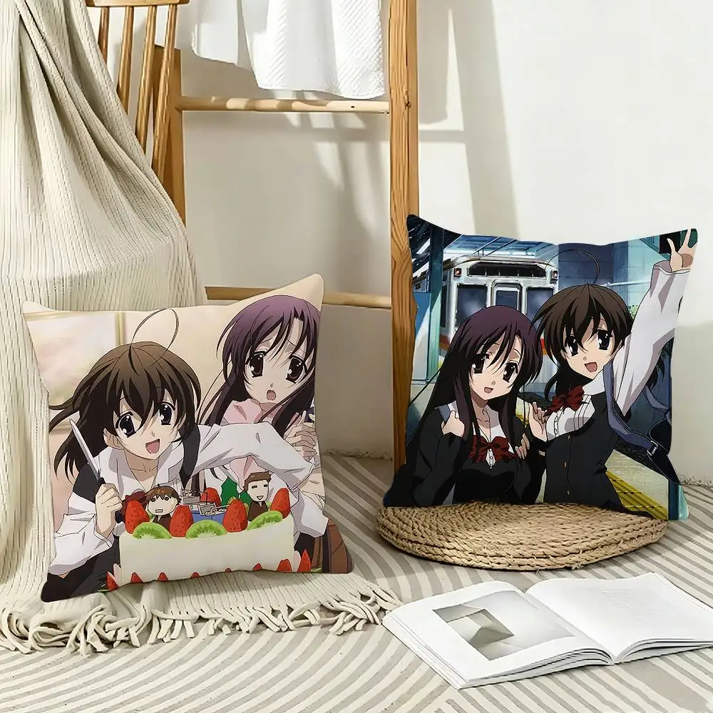 Katsura K-Kotonoha School Days  Pillow Case Pattern Printed Pillowcase For Living Room Sofa Cushion Cover