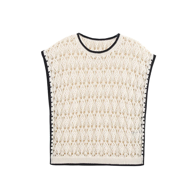 

Z Knitted Casual Faion Vest 2025 New Sle Me Breathable ort Length Commute Sle Polyester Fiber Pure Color